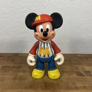 Vintage Mickey Mouse Disney 12" Posable Arms, Head & Legs Baseball Figurine